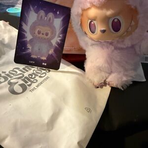 Charming Purple Monster Toy with Card
